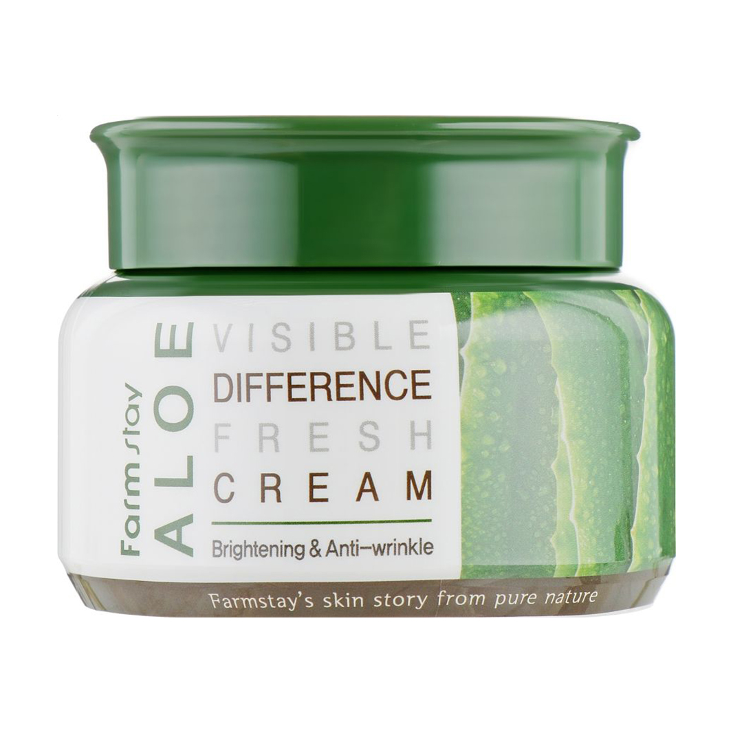 Освіжальний крем для обличчя FarmStay Visible Difference Aloe Fresh Cream з екстрактом алое, 100 мл